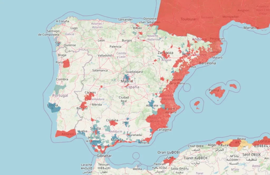 Mapa de mosquito tigre en espana